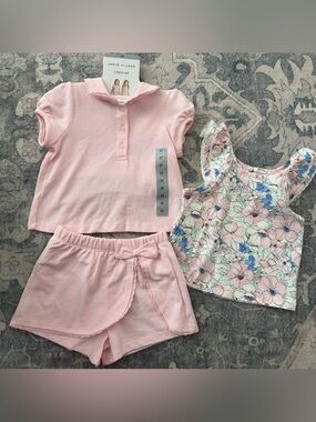 Janie and Jack NWT Girls' Pink Floral 3-Piece Set Size 3T